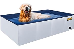 KOPEKS Outdoor Rectangular Swimming Pool Bathing Tub - Portable Foldable - Large - 43" x 27" - Grey,KPS-1081