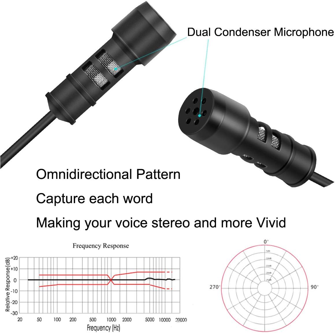 NewTH USB Microphone Lavalier Lapel Clip on Mic with 6.56ft Cable for Laptop Computer, PC, Streaming Conferencing,Interviews - Image 4