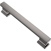 Alzassbg 5" Brushed Black Nickel Cabinet Pulls, AL3061BBN | 5 Inch(128mm) Hole Center, Solid Metal Build, Rectangle Decorative Cabinet Handles, for Cabinets and Drawers