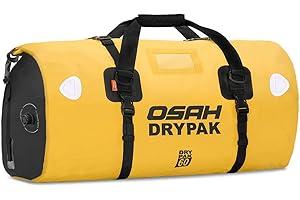 IRON JIA'S Motorcycle 500D PVC Waterproof Reflective Tail Duffle Bag Saddle Dry Luggage Outdoor Accessories (Yellow, 60L)