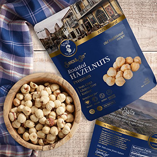 AZNUT Roasted Hazelnuts Natural Non-GMO, Premium Quality, Gluten-free, Kosher (8 oz) Resealable Bag Snack&Joy sweet crunchy taste, Healthy Snack (8 oz) - Thumbnail 5