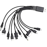 Zenarao 10 in 1 USB Cables - 20CM/7.87in Universal USB to Multi Plug Cell Phone Charger for Smartphones