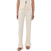 LE BOP Women's Ribbed Flare Pants