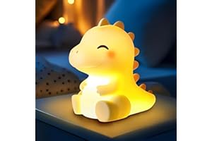 Mewaii Huggwaii Squishy Dinosaur Night Light for Kids, 4 White Noise Dimmable Silicone Kids Night Light, Long Battery Life Rechargeable Dinosaur Lamp,Toddler Nightlight,Boys & Baby Gifts Room Decor