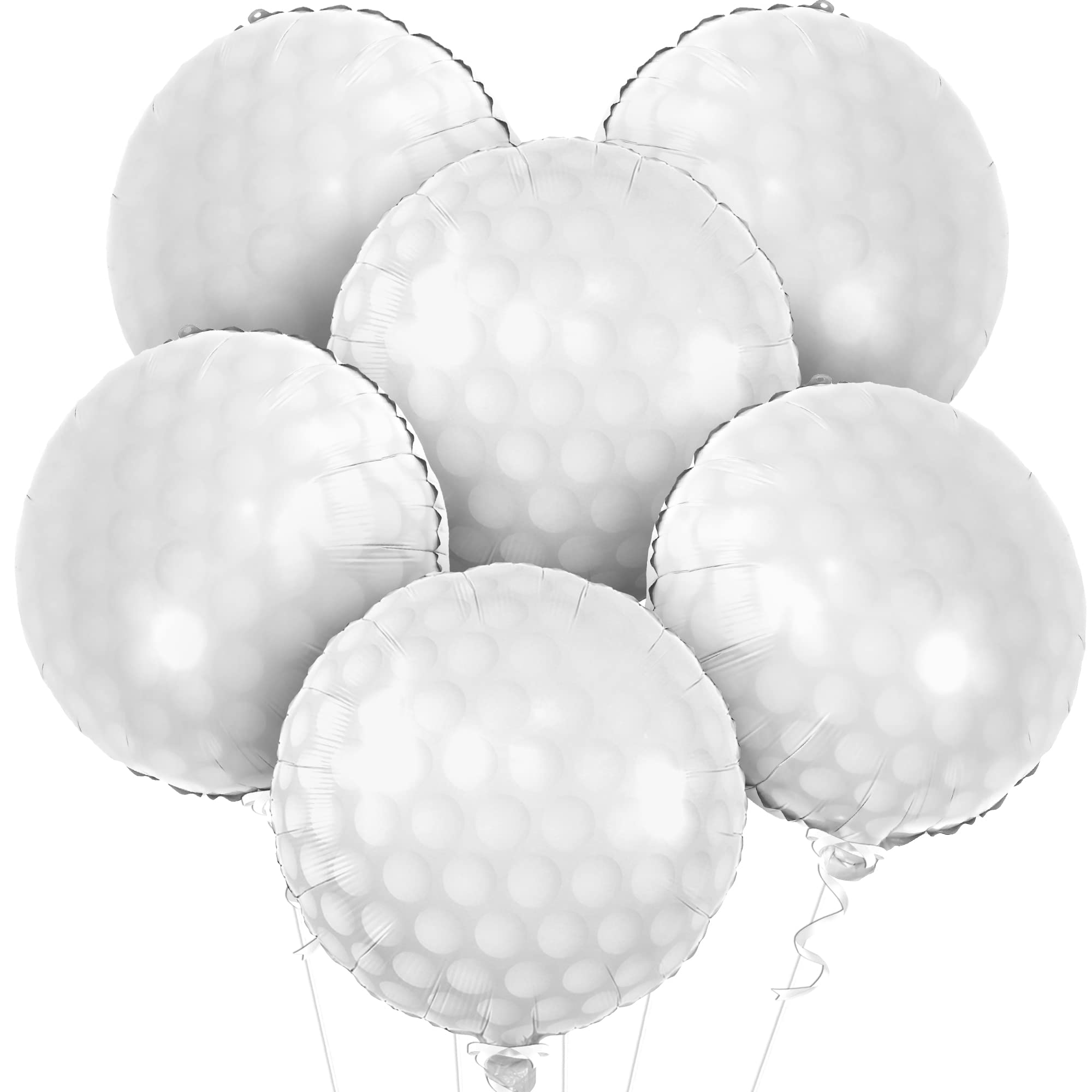 Photo 1 of Katchon White Foil Golf Balloons - 18 Inch | Golf Ball Balloons For Hole In One Birthday Decorations | golf Birthday Party Decorations | Hole In One balloons | Thir-tee Birthday Themed