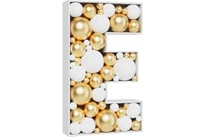 MEYSIMOON 3FT Large Marquee Letters Mosaic Balloon Frame Pre-cut Foam Board Marquee Light Up Letters E for Birthday Party Decorations,Wedding,Baby Shower DIY Party Supplies (Letter E)