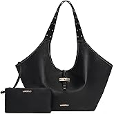 Hobo Bag Slouchy Purse for Women Western Rivets Shoulder Handbags with Wallet