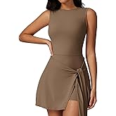 KAIFUYING Women's Tennis Dress with Sleeveless Wrap Skirt Built in Shorts Golf Athletic Dress Workout Rompers