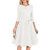 RUMIA Women's Cocktail Dresses 3/4 Sleeve Vintage Wedding Guest Dress (XS-3XL)