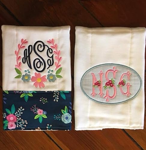 monogram burp cloths girl