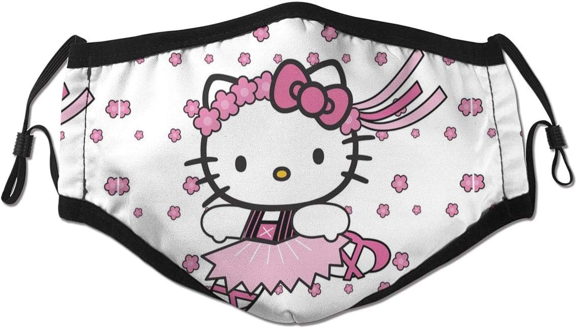 Pink Hello Kitty Mouth Guard with Inner Pocket Unisex Anti-Dust Adjustable Washable Reusable Mouth Guard for Kids Teens Adults