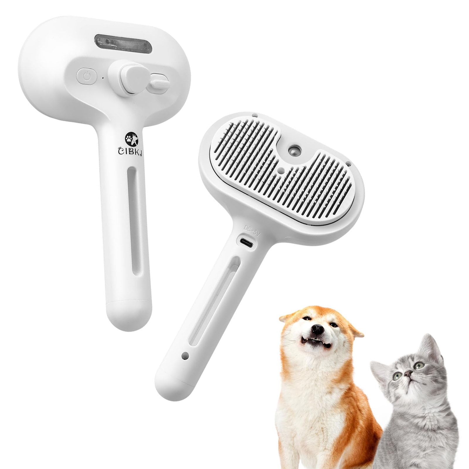 CIBKJ Cat Brush with Steam Portability Dog Steam Furry Pet Steamy Cat Suitable for Both Long and Short-Haired Pets