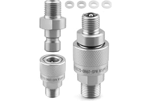 M16-M14 Hydraulic Quick Connect Fittings, 2 Pcs Hydraulic Quick Coupler w/Build-in Plunger, Fit for AGT and Chinese Mini Exca