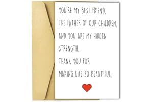 OJsensai Wonderful Father’s Day Card for Husband, Awesome Fathers Day Gift from Wife, Romantic Anniversary Boyfriend Card, Naughty Birthday Gift Idea for Him