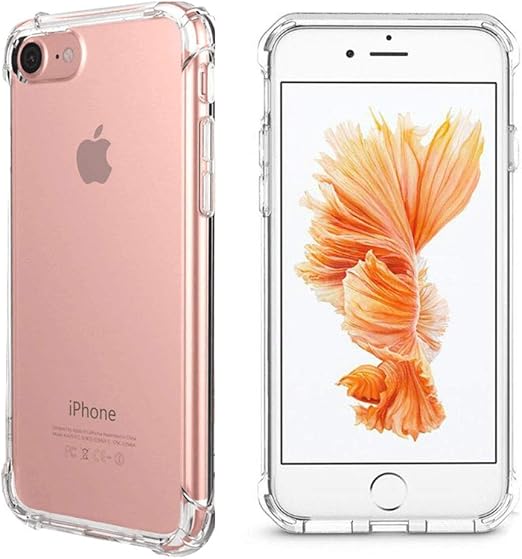 funda transparente hd para iphone 7 para iphone 8 carcasa hibrida resistente a los aranazos con parachoques absorbente suave tpu funda para iphone 7
