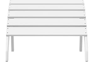 WestinTrends Dylan Outdoor Patio HDPE Adirondack Ottoman Footrest, White