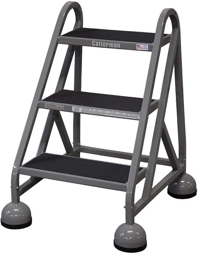 Rolling Ladder, Platform 27 In. H Stepladders