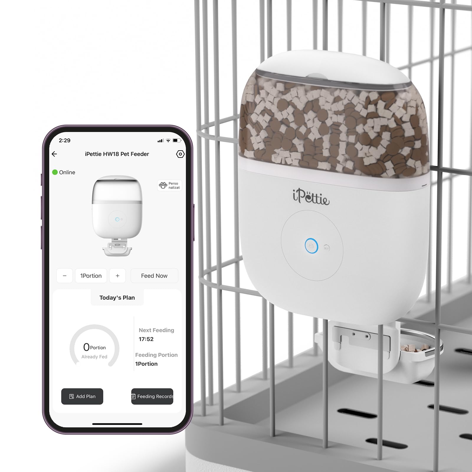 Picture of iPettie Smart WiFi Hanging Cage Feeder for Rabbits, Cats, Dogs ...