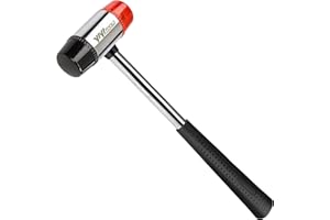 YIYITOOLS Double-Faced Soft Mallet, Hammer, Jewelry, Wood, Flooring Installation, Non Sparking Blow and Plastic Handle – 35-mm, Red and Black