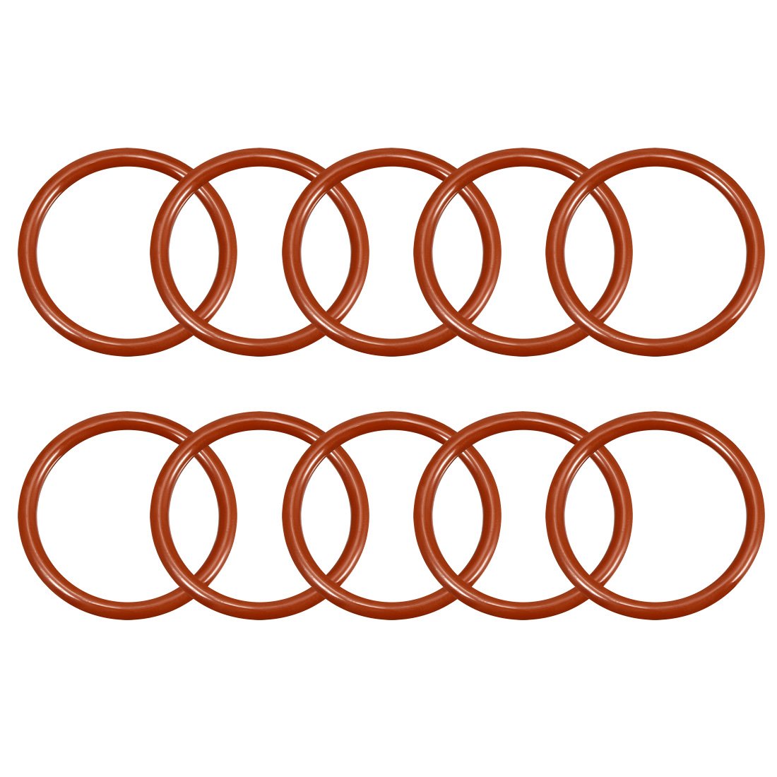 sourcingmap Silicone O-Ring, 34mm OD, 27.8mm ID, 3.1mm Width, VMQ Seal Rings Gasket, Red, Pack of 10