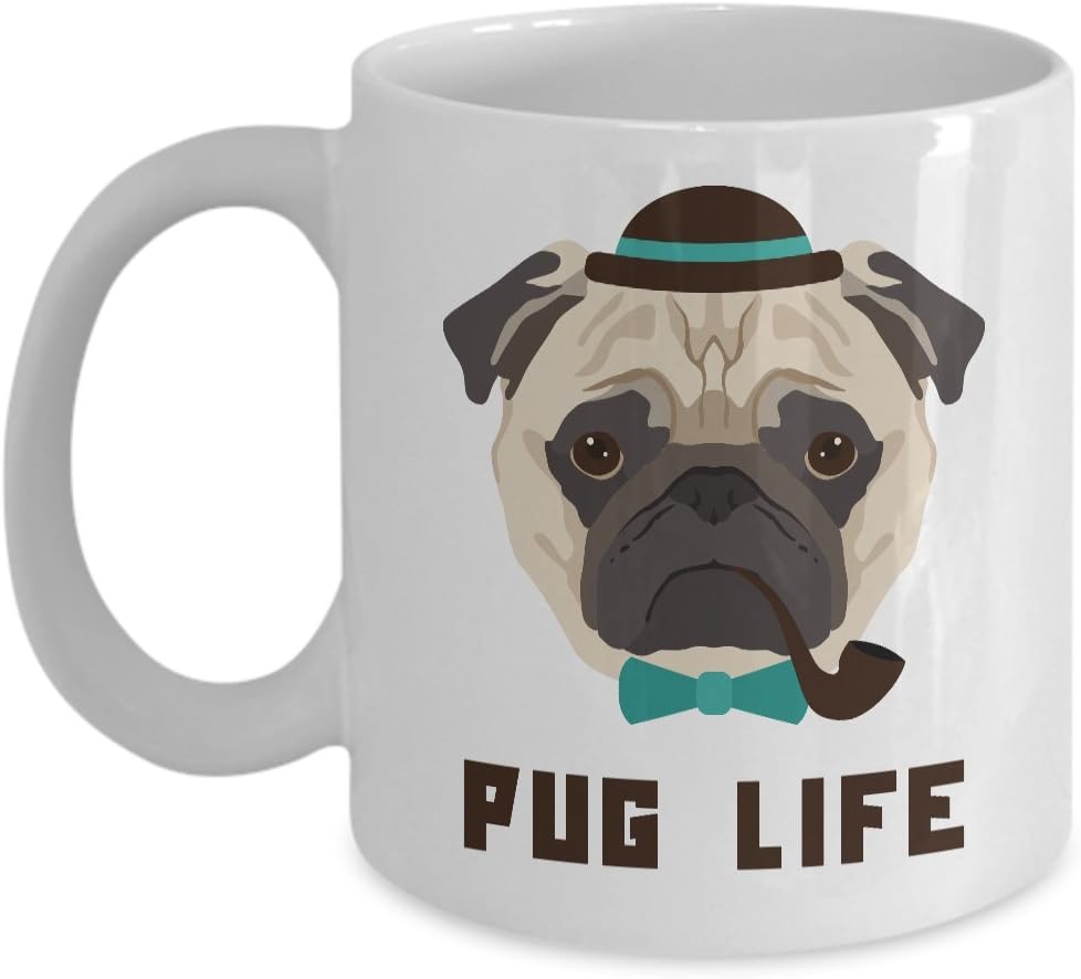 Pug Life Mops Hund Kaffee Tassen, Becher Brot Fakten Menü Bild Foto Die Top  Kaffee Becher 11 Oz Weiß: Amazon.de: Küche & Haushalt