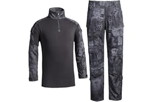 HJLYQXQ Men's Military Tactical Shirt and Pants Airsoft Paintball Hunting Combat Uniform Army Camo