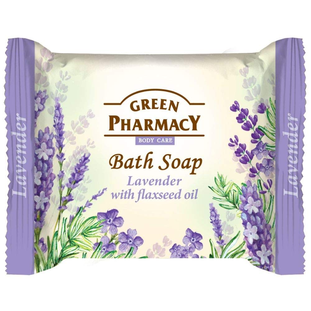 Green Pharmacy Bath Soap Piece with Lavender and Linseed Oil 100g