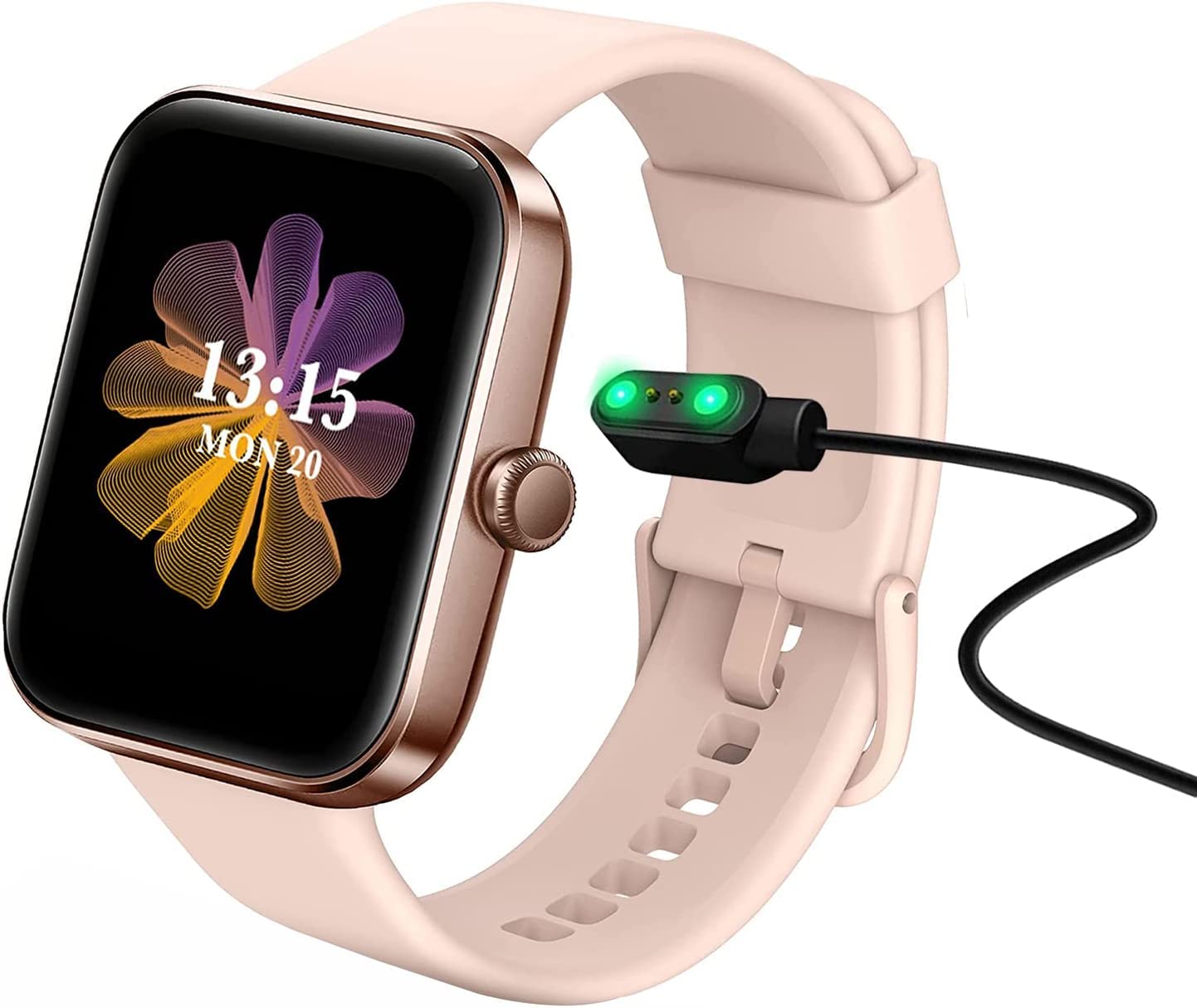 Compatible with Tensky Smart Watch Charger, onetuo Magnetic USB Charging Cable Replacement Charger Cable Compatible with Tensky TK01 Smart Watch 1.5'' (Black)