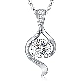 Moissanite Necklace Pearl Necklace 925 Sterling Silver Jewelry Gifts for Women Mom Girlfriend Grandma Friend Lover Wedding Birthday Anniversary Engagement Graduation Valentine's Day Mother's Day