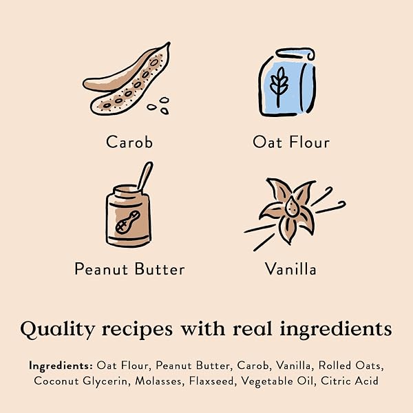 BOCCE’S BAKERY OVEN BAKED MUD PIE OH MY TREATS FOR DOGS, WHEAT-FREE EVERYDAY DOG TREATS, MADE WITH REAL INGREDIENTS, BAKED IN THE USA, NATURAL SOFT & CHEWY COOKIES, PB, CAROB & VANILLA, 6 OZ