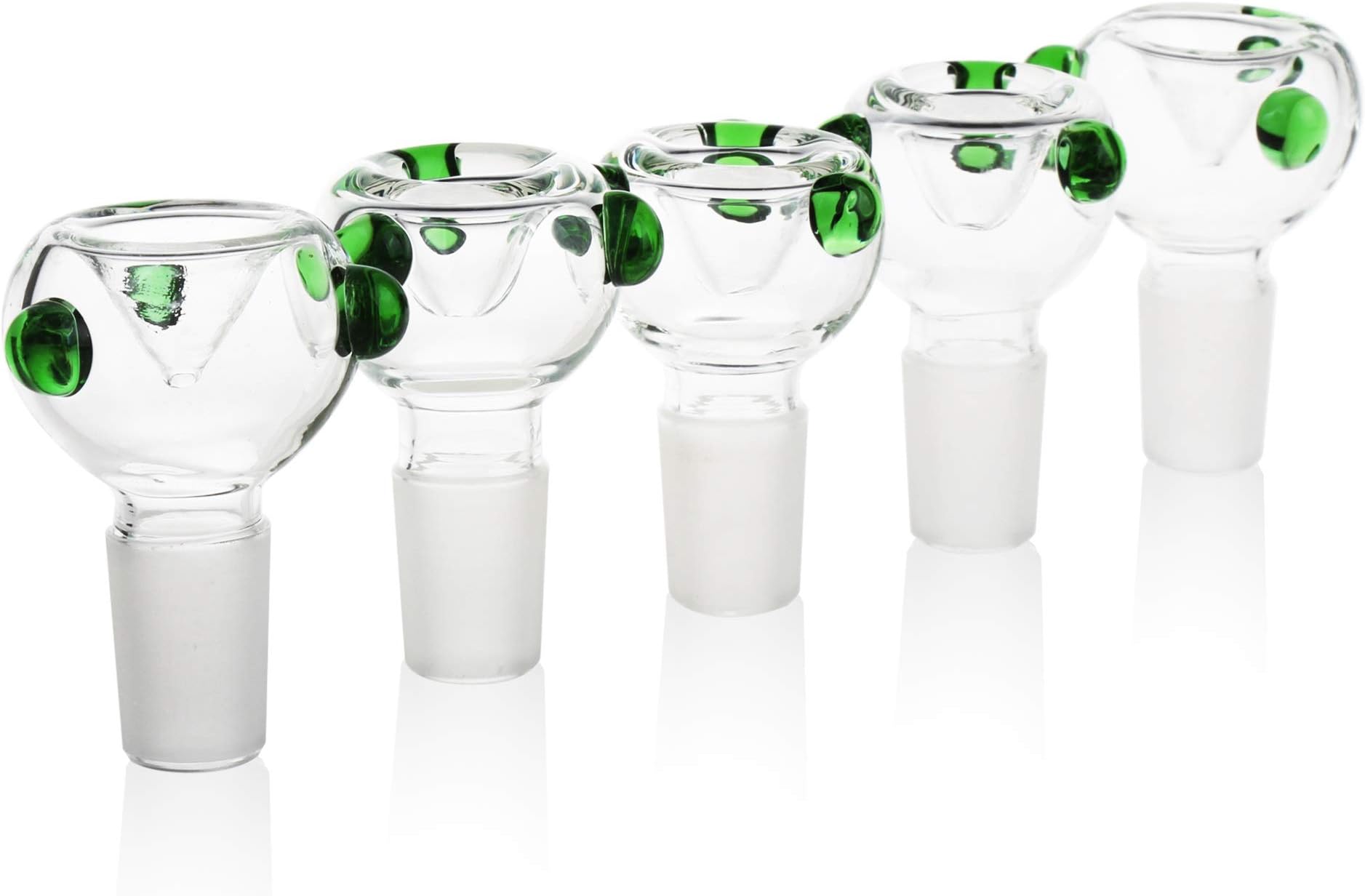REANICE 5-PACK Glass Bong Bowl 18.8mm Male Tobacco Cigarette Ash Catcher Transparent