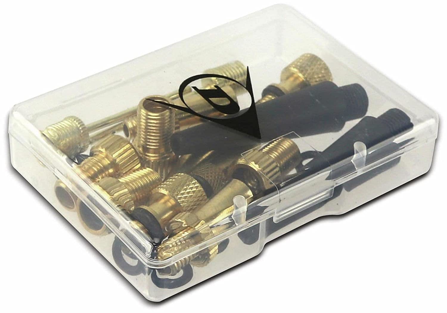 Dunlop Sports Unisex - Adult Dunlop Bicycle Valve Adaptor Kit - 14 Pieces - Black