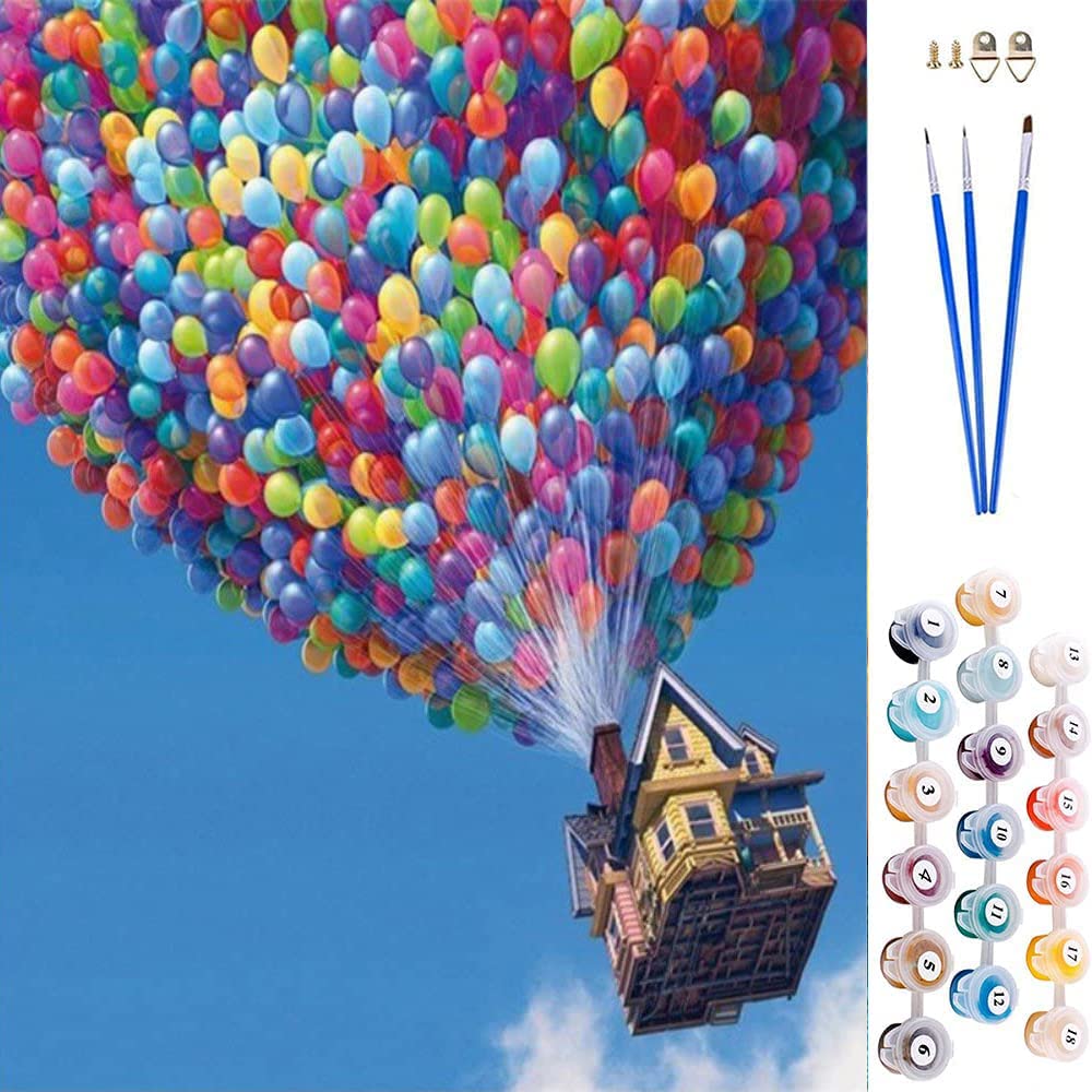DIY Paint by Numbers for Adults Children, ABEUTY Hot Air Balloon 16x20 inches Number Painting Art Therapy