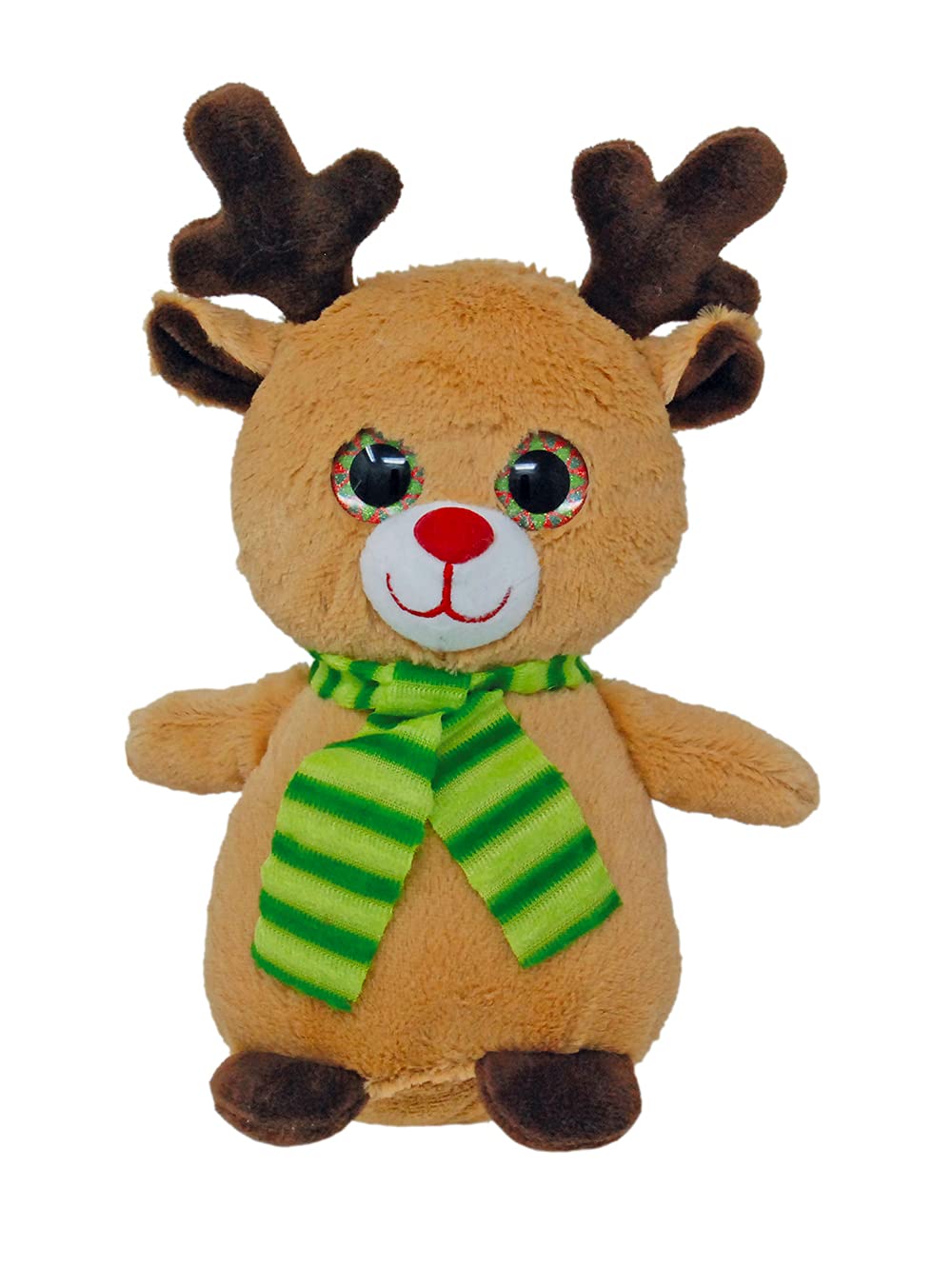 Cuddly Toy Christmas Plush Selection Elk, Bear or Penguin 23 cm with Scarf, Plush Toys Elk Doll Christmas Reindeer Stuffed Toy Christmas Plush Gift Deer Plush Toy Stuffed Toy Decoration (Elk)