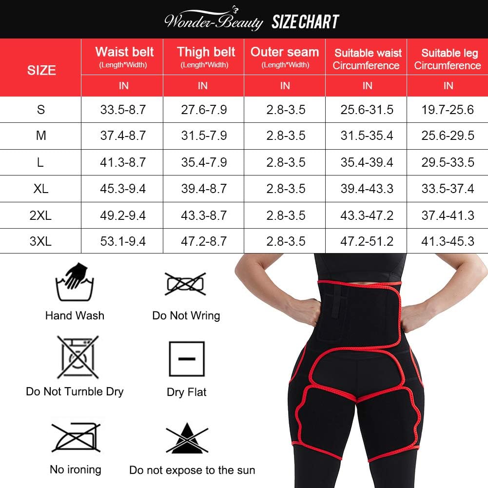 Siamese Girdle and Thigh Shaper Increase Sweating Leg Shapers and Waist Cincher for Women Shapewear Plus Size Red 3XL: Clothing