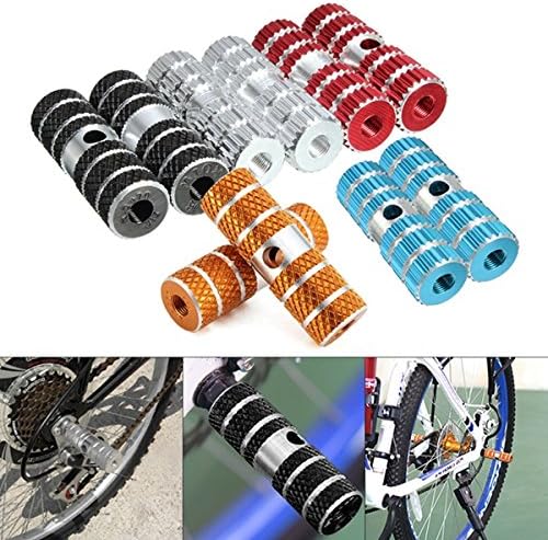 2PCs Bicycle Pedals Axle Foot Pegs For BMX Bike Bicycle Cycling Aluminum Alloy Multi Colors by Green Box Design
