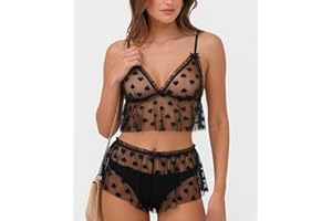 Women Lingerie Set Sexy Lace Bra and Panty Set 2 Piece Lace Babydoll Lingerie for Women Sexy