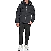 Andrew Marc Men's Water Resistant Hubble Crinkle Down Jacket With Removable Faux Fur Hood