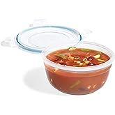 Starfrit LocknLock Easy Match Plastic Round Container - 29oz/850ml - Airtight, Leakproof & Nestable - 4-Sided Locking Lid