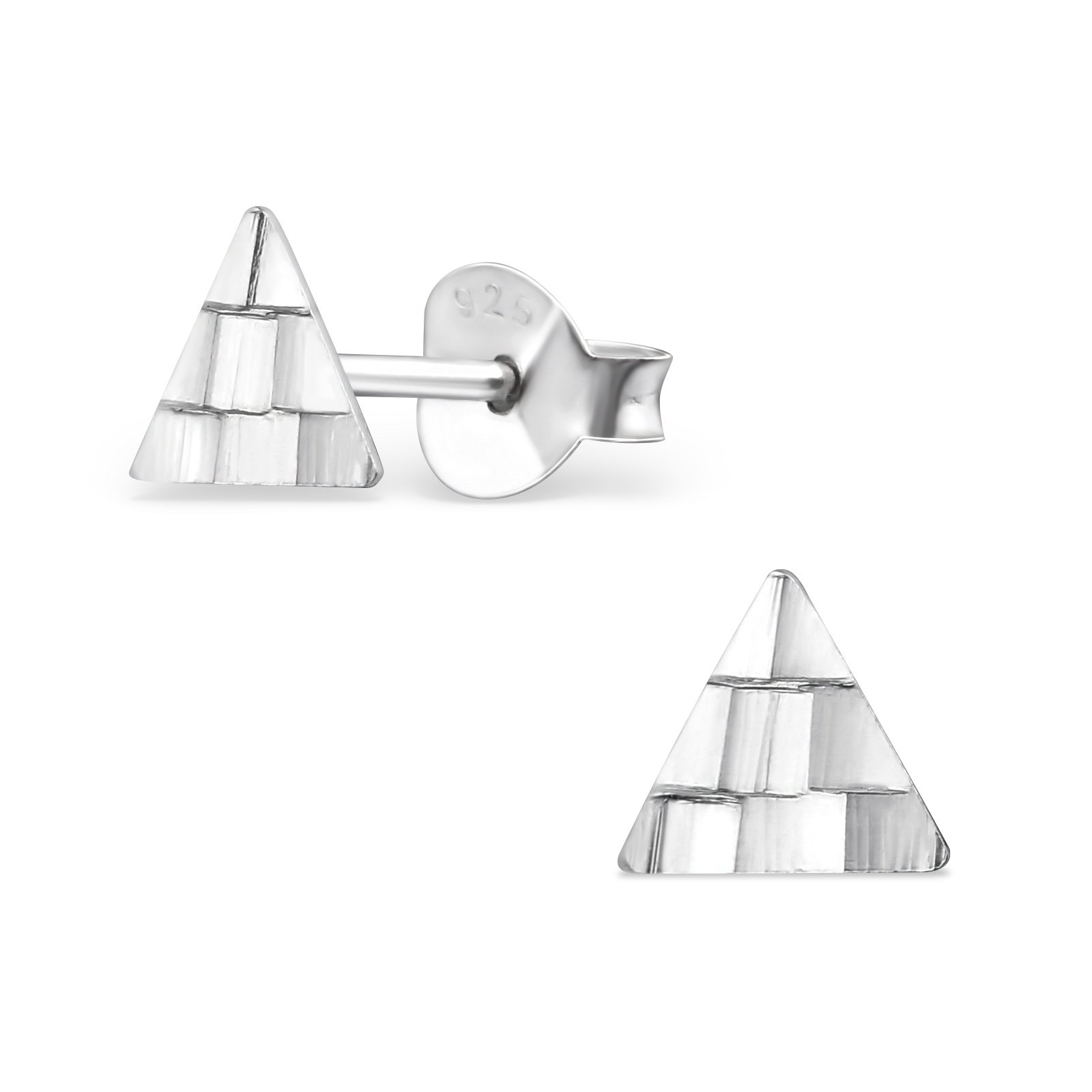 Pyramid Earrings 925 Sterling Silver