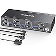 Displayport Dual Monitor KVM Switch 2 Monitors 3 Computers 8K@60Hz 4K@144Hz,MLEEDA 2 Monitors KVM Switch with 4 USB 3.0 Ports for Keyboard Mouse Printer,Wired Remote and 12V Power Adapter Included