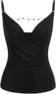 CIDER Women Tank Tops Backless Chain Cami Top Cowl Neck Knit Slim Fit Sleeveless Going Out Tops