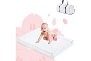 Ustenroya White Pack n Play Mattress 3" Thick Crib Mattress Pad Fit 38 x 26 Play Pen, Lightweight Mini Mattress Nap Mat, Portable Baby Travel Mattresses with Removable, Washable, Mattress Cover