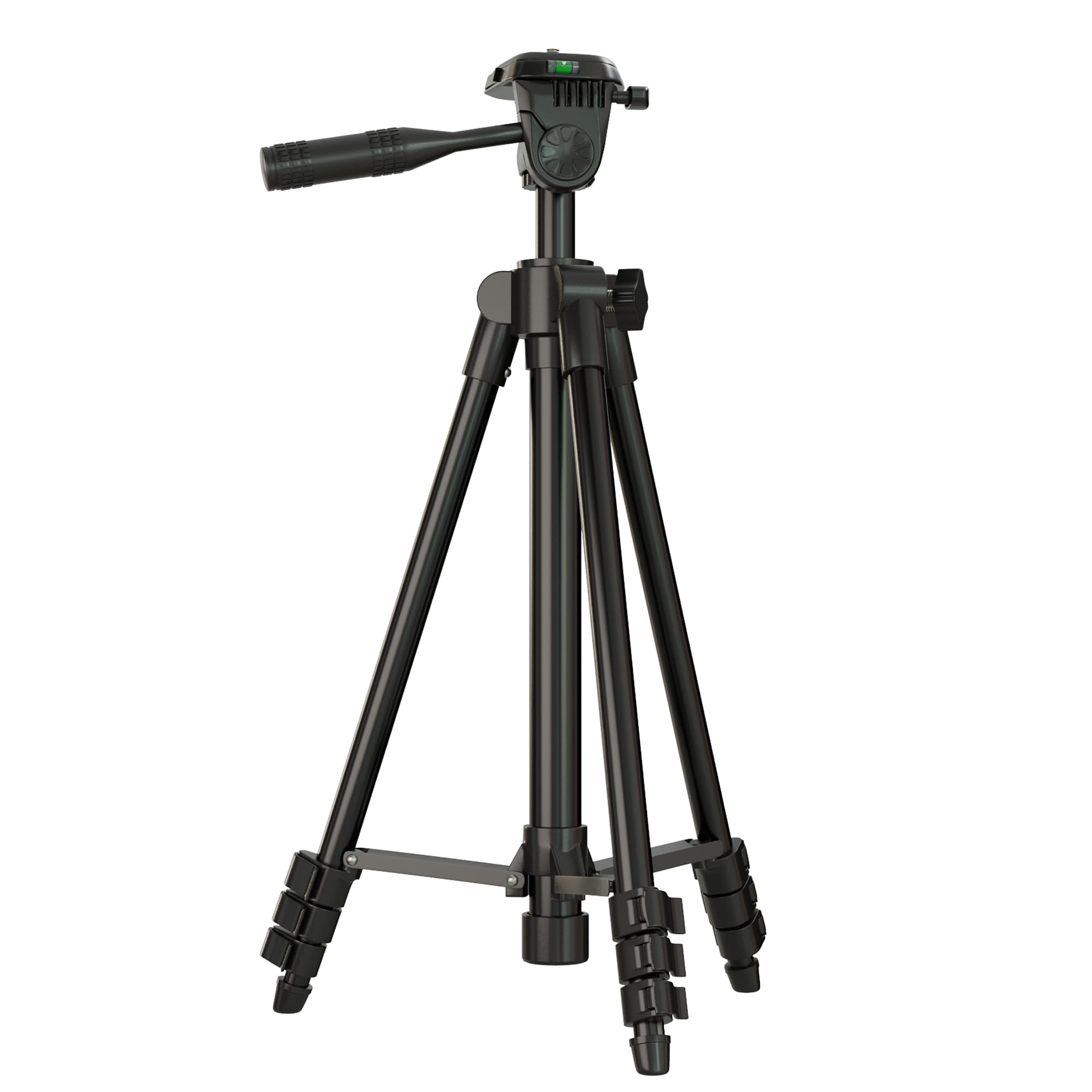 Photo 1 of Laser Level Tripod Phone Tripod Stand: 51-Inch Lightweight Travel Stand with Phone Holder Mount Compatible with iPhone, Line Lasers and DSLR Camera, Carry Bag Included | Matte Black