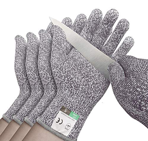 4 Pack Cut Resistant Gloves - Safety Gloves Food Grade Cut Proof Gloves, Safety Cutting Glove for Hand Protection in Kitchen - Thumbnail 7