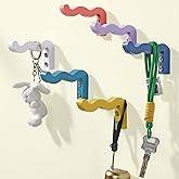 Otoolling 6 Pack Cute Wall Hooks Colorful Wavy Shaped Decorative Wall Hooks for Hanging Key, Coat, Hat, Necklace Morandi Nursery Hangers for Playroom Bedroom Bathroom Classroom Entryway Organization