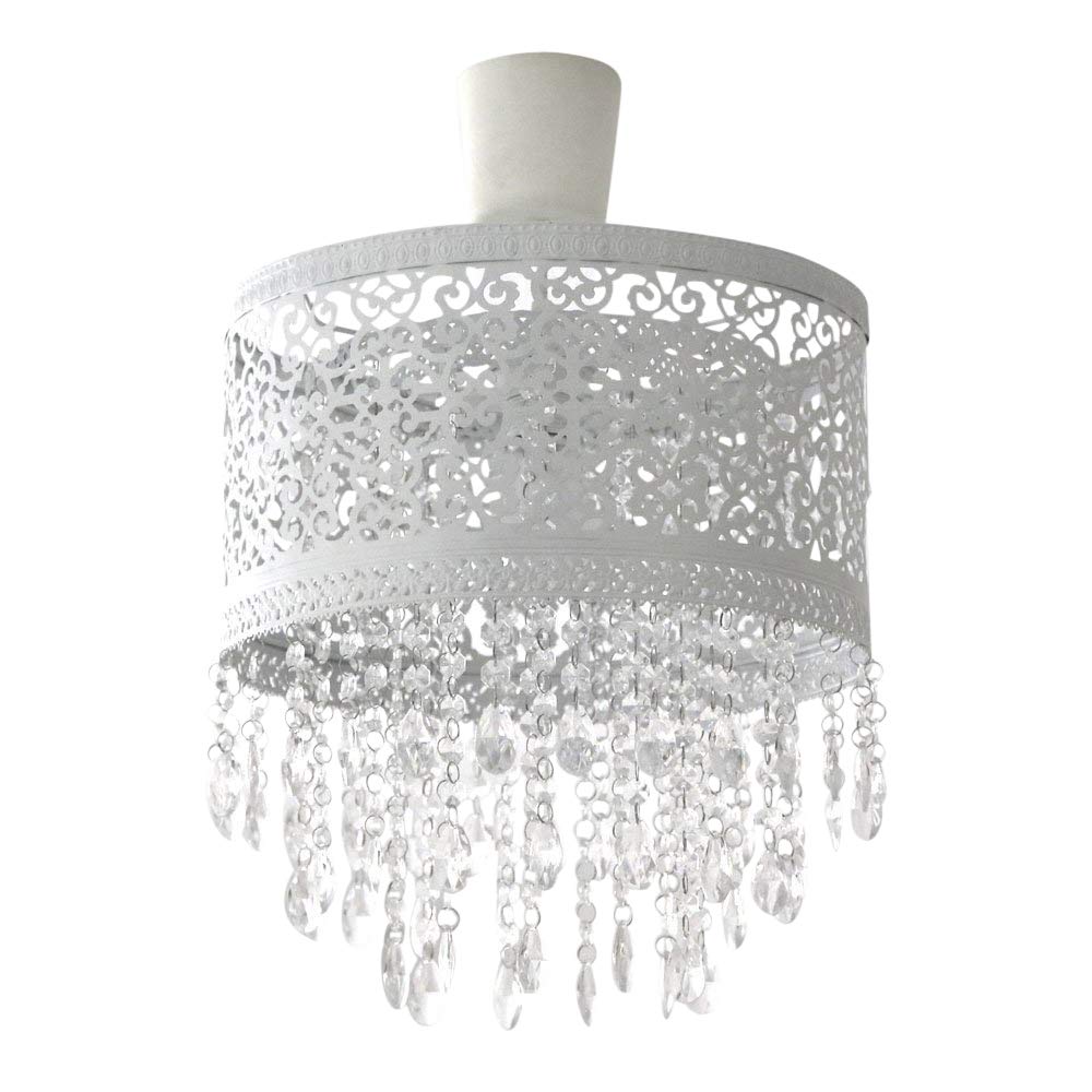white light shade with crystals