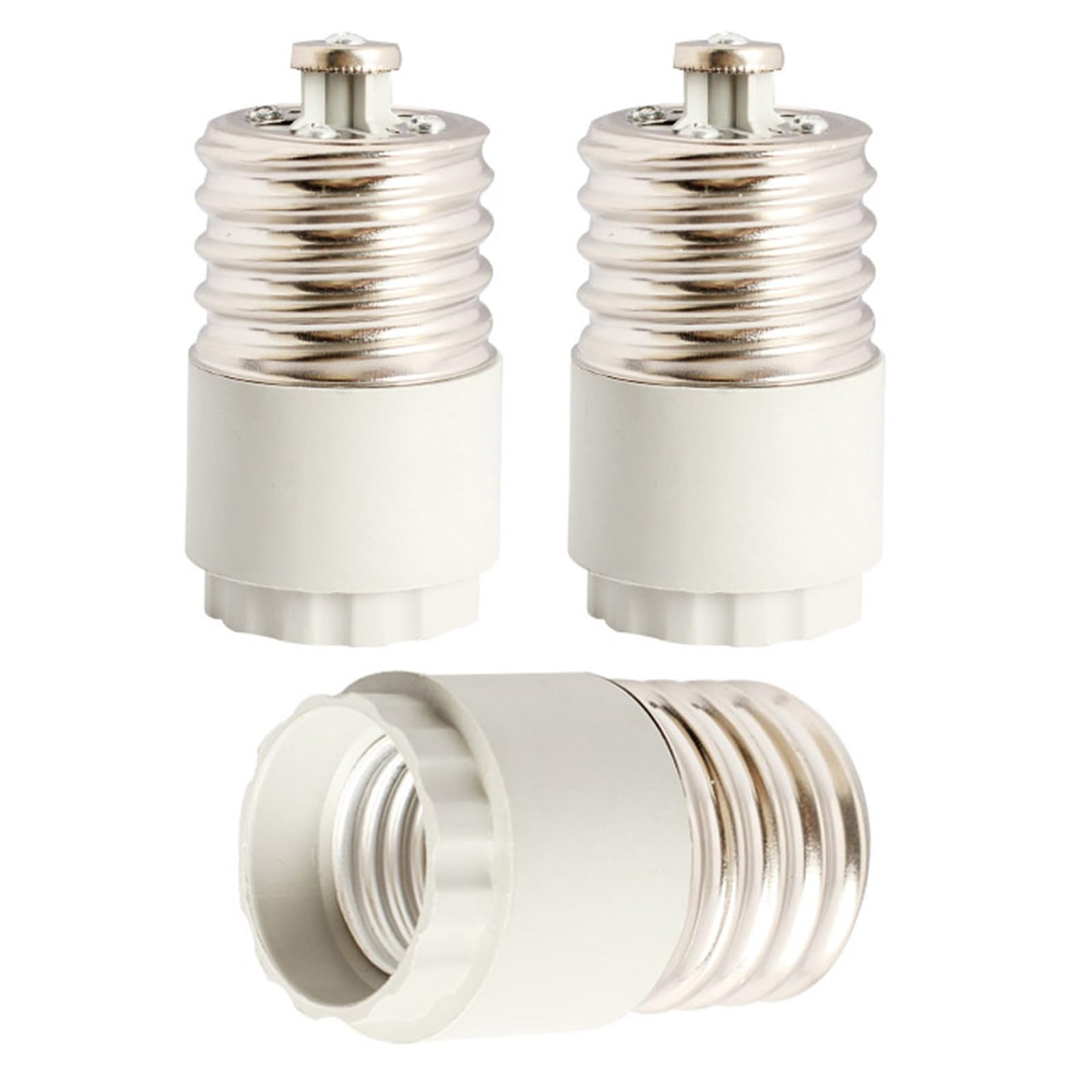 FINELED 3PACK Mogul Goliath E40 to Standard Base E27 Adapters, Use This Adapter to Plug an E27 Bulb Into a Mogul Goliath E40 Light Fixture