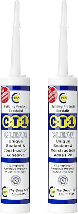 CT1 2 x Clear Sealant Adhesive 290ml Clear Fast Cure Construction Sealant view 1