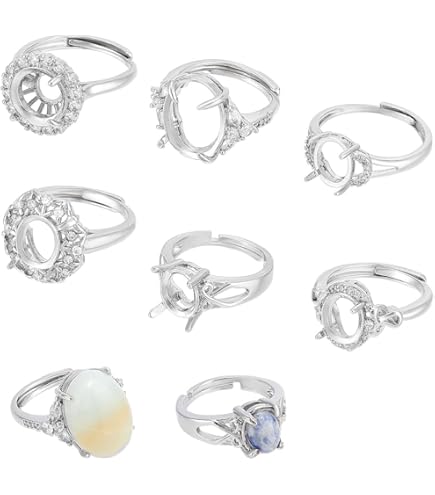 1 Pièce De Composants De Bague Réglables En Argent Sterling Plaqué Rhodium En Gros Pour Création De Bijoux